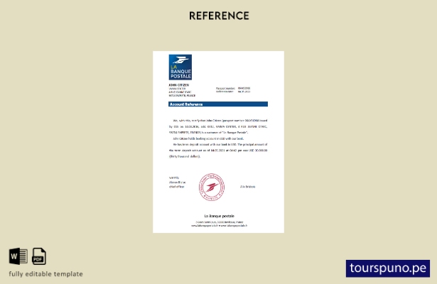 lista para imprimir plantilla de referencia de Francia La Banque Postale